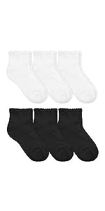 Jefferies Socks Girls Seamless Ruffle Sport Quarter Ankle Socks 6 Pair Pack