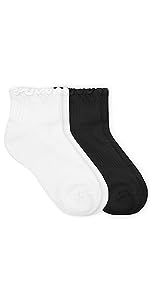 Jefferies Socks Girl&#39;s Seamless Ruffle Sport Quarter Socks 1 Pack