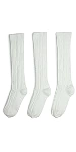 Jefferies Socks Girls'' Classic Cable Knee High (Pack of 3)