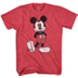 Disney mens Full Size Mickey Mouse Distressed Look T-shirt T Shirt, Red Heather, X-Large US
