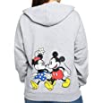 Disney Hoodie Womens Mickey &amp; Minnie Mouse Print Zip Up (Heather Grey, 4X)