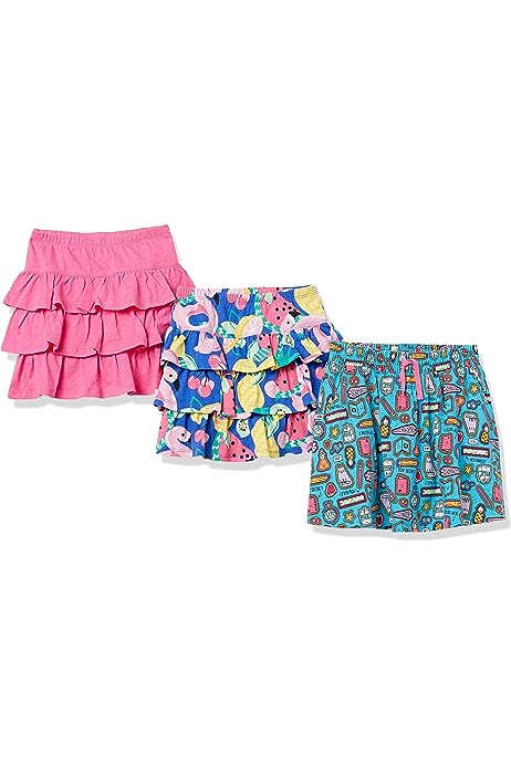 Girls and Toddlers' Knit Ruffle Scooter Skirts (Previously Spotted Zebra), Multipacks