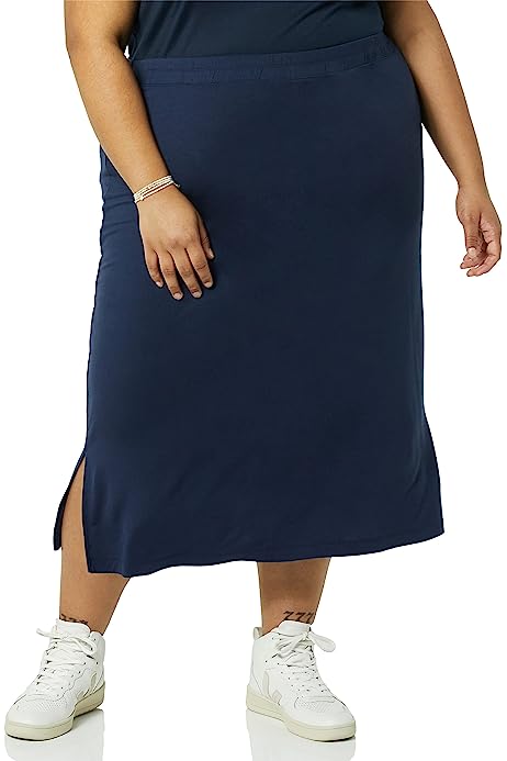 Women's Pull-On Knit Midi Skirt (Available in Plus Size)