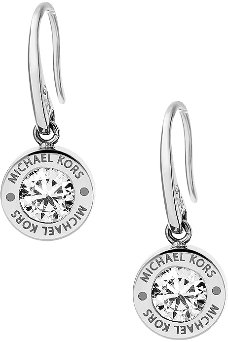 Women's Stainless Steel Drop Earrings With Crystal Accents