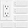 [50 Pack] BESTTEN 15A Decorator Wall Receptacle Outlet, 15A/125V/1875W, None-TR, UL Listed, White