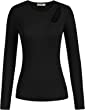 GRACE KARIN Women's Long Sleeve Crew Neck Cutout Top Sexy Trendy Slim Fit Ribbed Knit Pullover Sweater Tops