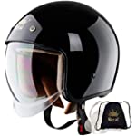 Royal M139 Open Face Motorcycle Helmet - Retro Motorcycle Helmets, Vintage &amp; Classic Style, 3/4 Vespa Helmet, Multi-Sport Impact Protection with Unique Design for Adult Women and Men