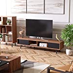 Bestier 70 Inch Large Entertainment TV Stand, Wood TV Console Center with Storage for TV, Mid Century Modern Entertainment Center Hollow Core TV Stand Cord Management for Living Room, Brown