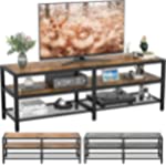 Unikito TV Stand for Up to 65 Inch TV, Bicolor Entertainment Center TV Console, Industrial TV Table with Metal Frame, 55 Inch TV Cabinet with Open Storage for Living Room, Rustic Brown and Gray Oak
