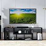 2 Pieces L Shape Building Blocks TV Stand for 55 60 65 70 75 inch Flat Screen TV Console with Big Storage Shelves for Living Room