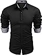 COOFANDY Men's Business Dress Shirt Long Sleeve Slim Fit Casual Button Down Shirt