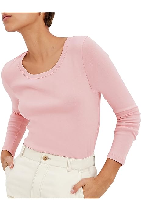 Women's Tall Size Favorite Long Sleeve Crew Neck Tee T-Shirt