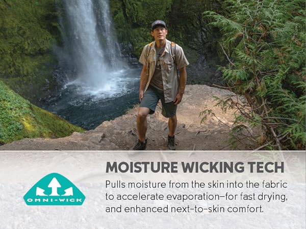 Moisture wicking, quick drying mens shorts