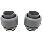 Sealproof 1-1/2-Inch Non-metallic Liquid Tight Straight Electrical Conduit Connector Fitting, UL Listed, 1-1/2&quot; Dia, 2-Pack