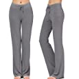 Women&#39;s Long Modal Comfy Drawstring Trousers Loose Straight-Leg for Yoga Running Sporting (Dark Grey, XXL)