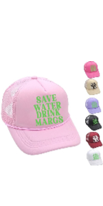 Save Water Drink Margs Trucker Hat Pink Hats cool it cowboy trucker hat  fun trucker hats for women