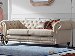 Stone & Beam Bradbury Chesterfield Tufted Roll arm living room collection