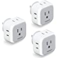 Multi Plug Outlet Extender, TESSAN Outlet Splitter with 4 Electrical Cube Outlet Adapter, 4 Sided Multiple Wall Tap Power Expander for Bathroom Office Cruise Dorm Essentials, 3 Packs