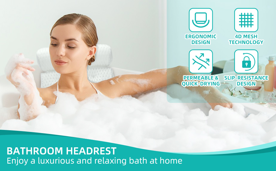 bath tub pillow headrest