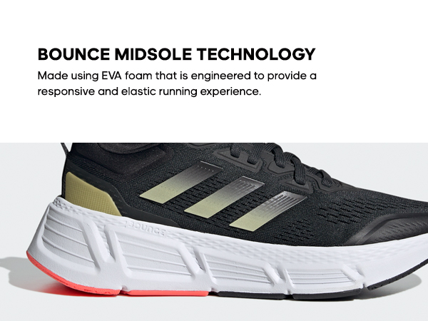 adidas Questar shoes and text: Bounce Midsole Technology