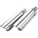 Exhaust Tip 2.5&quot; Inlet 4&quot; Outlet 2PCS, A-KARCK Polished Exhaust Tailpipe Tip 17&quot; Long Stainless Steel Weld On Design