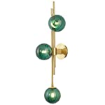 JiuZhuo Mid-Century Modern 3-Light Decorative Globe Wall Sconce Clear Glass Indoor Wall Lamp Fixture (Green)