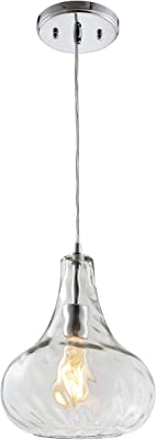 JONATHAN Y JYL3519A Ferano 9" Adjustable Metal/Glass LED Pendant Contemporary Transitional Dimmable Dining Room Living Room Kitchen Foyer Bedroom Hallway, Chrome
