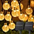 Solar String Lights Outdoor Waterproof, 2 Pack 60 LED 36.5 FT Each, Crystal Globe Lights with 8 Lighting Modes, Solar Powered