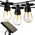 Brightech Ambience Pro Solar Powered Outdoor String Lights, Commercial Grade Waterproof Patio Lights, 27 Ft Edison Bulbs, Sha