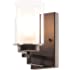 Wall Light 1 Light Bathroom Vanity Lighting with Dual Glass Shade in Dark Bronze Indoor Wall Mount Light XiNBEi-Lighting XB-W