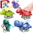 Dinosaur Car Press and Go Toddler Toys Pull Back Vehicles for Boys and Girls Age 3 and Up 5 Pcs Car Race for Kids