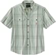 Carhartt Men's 105175 Loose Fit Midweight Short Sleeve Plaid Shirt - Large - Succulent