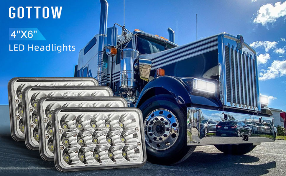 Gottow 4x6 Inch LED Headlights Dot Approved