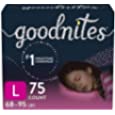 Goodnites Nighttime Bedwetting Underwear, Girls&#39; L (68-95 lb.), 75ct, FSA/HSA-Eligible