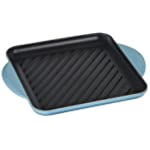 Le Creuset Enamaled Cast Iron Square Grill, 9.5&quot;, Caribbean