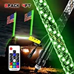 2PCS 3FT Spiral RGB Led Whip Light with Remote Control,22 Dynamic Modes,10 Levels of Speed Adjustment,5 Brightness Levels,Waterproof IP65 for Can-Am ATV UTV RZR Polaris Dune Buggy Offroad Truck