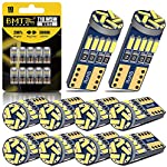 BMTxms Error Free 194 LED Bulb 168 2825 W5W T10 Light Bulbs Replacement for Interior Car Lights Dome Trunk Map Door Courtesy License Plate Tag Lights 6000K Xenon White,Pack of 10