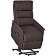 HOMCOM Electric Lift Recliner Massage Chair Vibration, Living Room Office Furniture, Brown