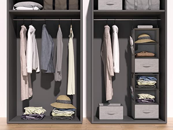 hanging closet organizer with drawer