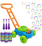 Lydaz Bubble Lawn Mower for Toddlers, Kids Bubble Blower Maker Machine, Summer Outdoor Push Toys,...