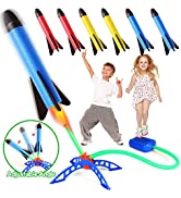 Lydaz Jump Rocket Launchers for Kids, Summer Outdoor Games Activities for Kids with 6 Colorful Fo...