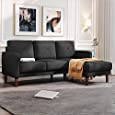 Belffin Convertible Sectional Sofa Couch with Chaise L Shaped Sofa Couch Reversible Sofa Couch Dark Grey