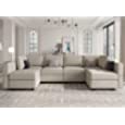 Belffin Modular Sectional Sofa U Shaped Couch with Storage Seat Reversible Sectional Sofa Couch with Chaise Velvet Grey