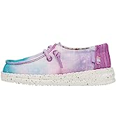 Hey Dude Girl''s Wendy Youth Linen Grey Multiple | Girl’s Shoes | Girl’s Lace Up Loafers | Comfort...