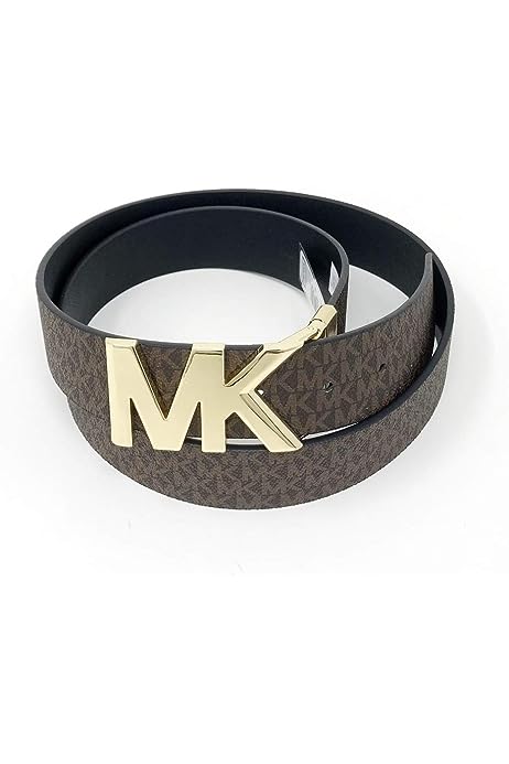38mm Leather Reversible MK Logo Plaque Buckle Belt