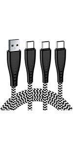 USB A to USB C Charger Cable 3ft+3ft+6ft