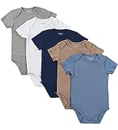 Hanes unisex-baby Bodysuits, Ultimate Flexy Short Sleeve for Boys & Girls, 5-pack