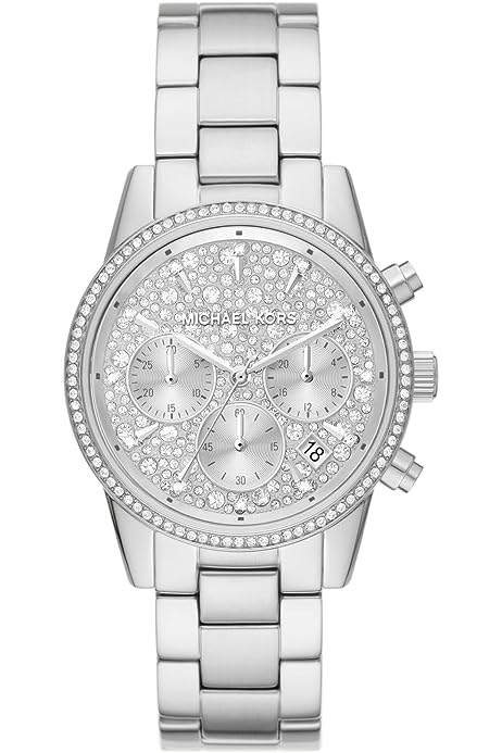 Women's Ritz Stainless Steel Watch With Crystal Topring