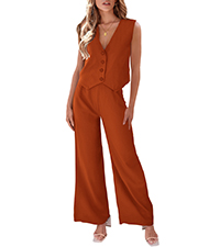sexy 2 piece outfits for women crop vest blazer and wide leg pants set suit for women office wear