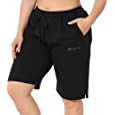 ZERDOCEAN Women&#39;s Plus Size Casual Sports Shorts Lounge Yoga Pajama Walking Sweat Shorts Activewear with Pockets Black 5X